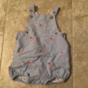 Janie and Jack flag bubble outfit blue with flags 6-12 months